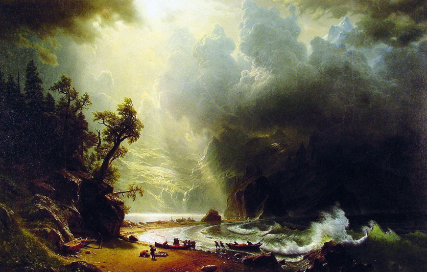 "Puget Sound on the Pacific CoastOil Painting Painted by Albert Bierstadt 